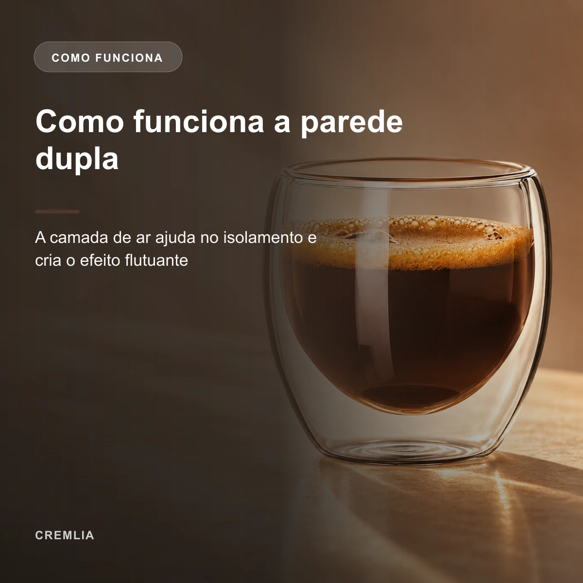 Principal funcionalidade de Kit 6 Copos de Vidro Parede Dupla 80 ml